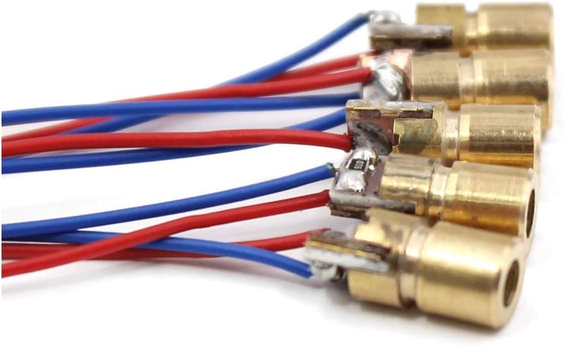hiBCTR 30 Packs Laser Diodes, Mini Red Laser Diodes Lasers, 5V, 650nm, 5mW, Red Dot Laser Heads with Leads, Outer Diameter of The Head 6mm - Image 4